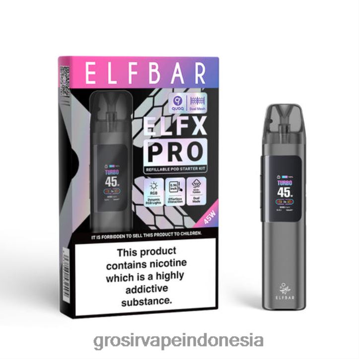 ELFBAR ELFX Pro Buka perangkat pod abu-abu 8R6V83 Grosir Vape Store