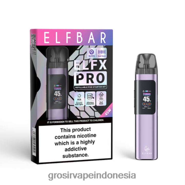 ELFBAR ELFX Pro Buka perangkat pod ungu 8R6V82 Grosir Vape Termurah
