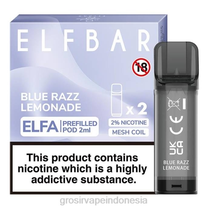 grosir liquid vape | 0LVV327 limun razz biru ELFBAR Elfa pod yang sudah diisi sebelumnya - 2ml - 20mg (2 bungkus)