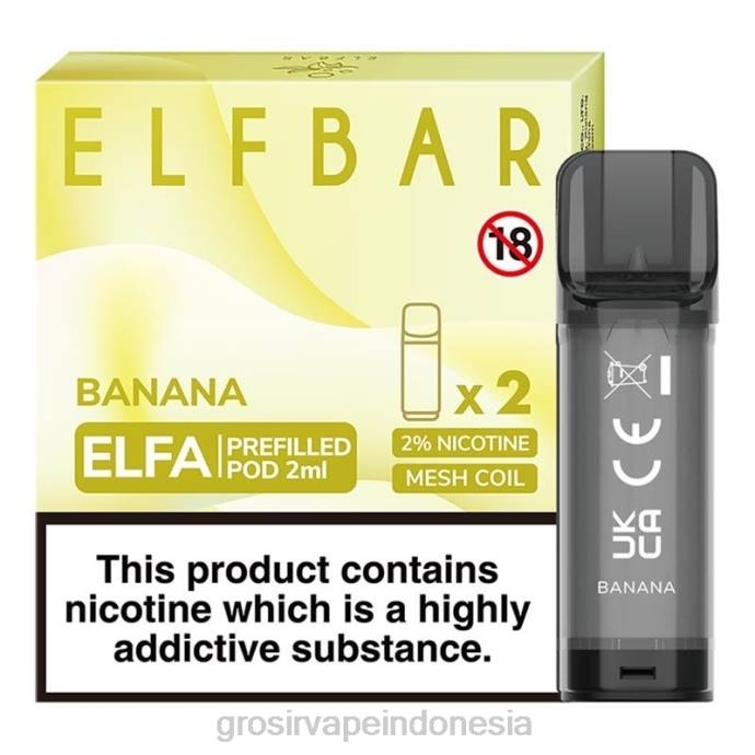 grosir vape jakarta | 0LVV315 pisang ELFBAR Elfa pod yang sudah diisi sebelumnya - 2ml - 20mg (2 bungkus)
