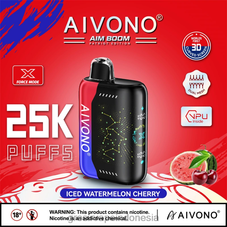 Grosir Liquid Vape FL6F4347 Aivono AIM BOOM 25000 es semangka ceri