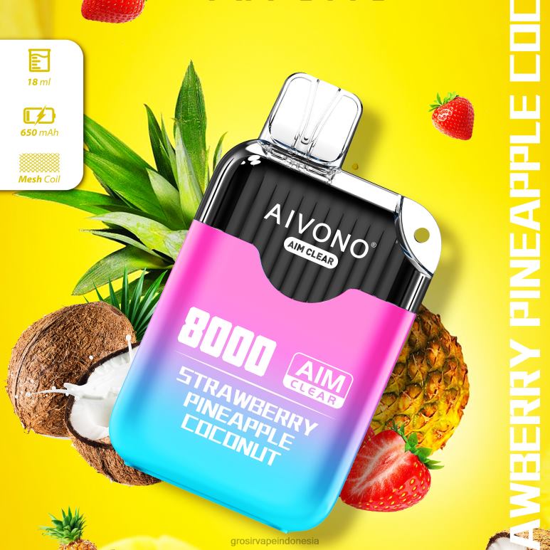 Grosir Liquid Vape FL6F4207 Aivono AIM CLEAR 8000 kelapa nanas stroberi