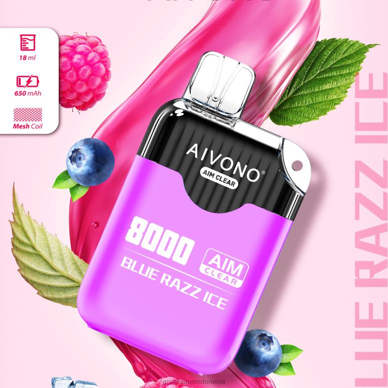 Grosir Vape Termurah FL6F4202 Aivono AIM CLEAR 8000 es razz biru