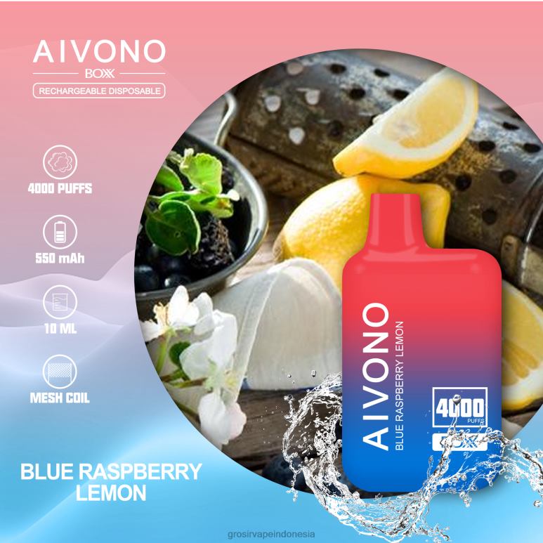 Grosir Liquid Vape FL6F4217 Aivono AIM BOXX 4000 lemon raspberry biru