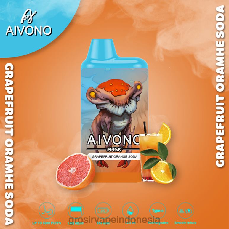 Grosir Vape Indonesia FL6F4101 Aivono AIM MAGIC Rokok kotak mulut 5800 soda jeruk bali