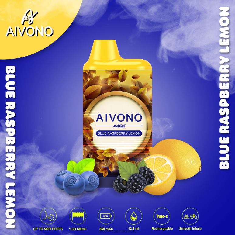 Grosir Vape Indonesia FL6F491 Aivono AIM MAGIC Rokok kotak mulut 5800 lemon raspberry biru