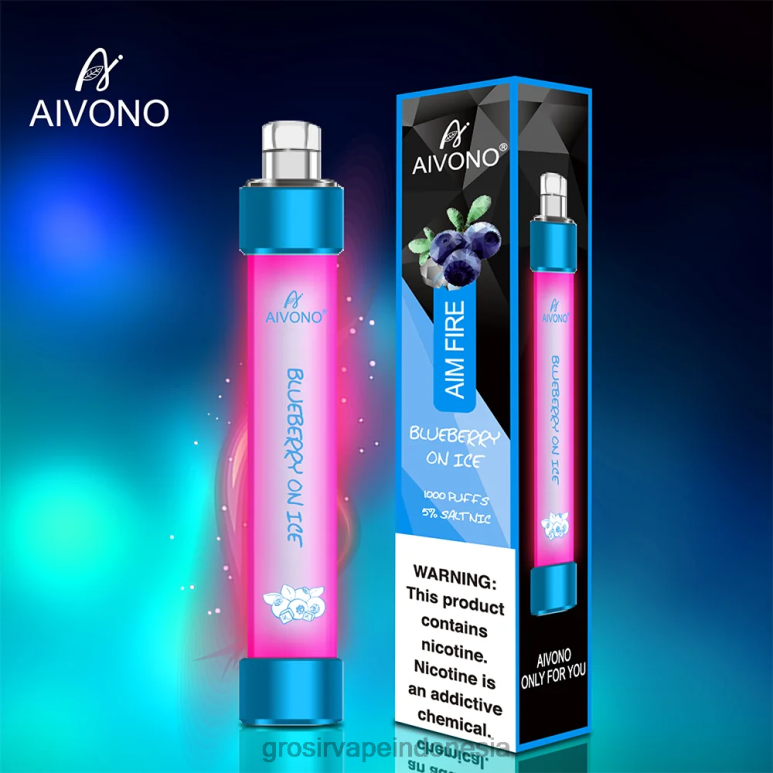 Grosir Vape Pekanbaru FL6F4326 Aivono AIM FIRE 1000 blueberry di atas es