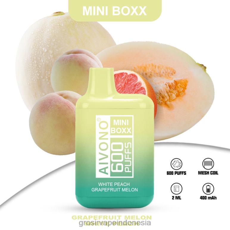 Grosir Vape Indonesia FL6F4241 Aivono AIM MINI BOXX 600 melon jeruk bali persik putih
