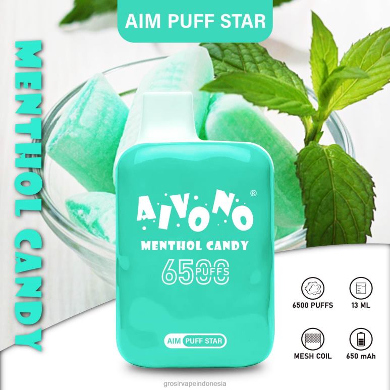 Grosir Vape Jakarta FL6F4295 Aivono AIM PUFF STAR 6500 permen mentol