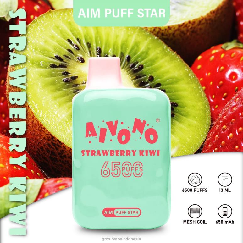Grosir Vape Medan FL6F4294 Aivono AIM PUFF STAR 6500 stroberi kiwi