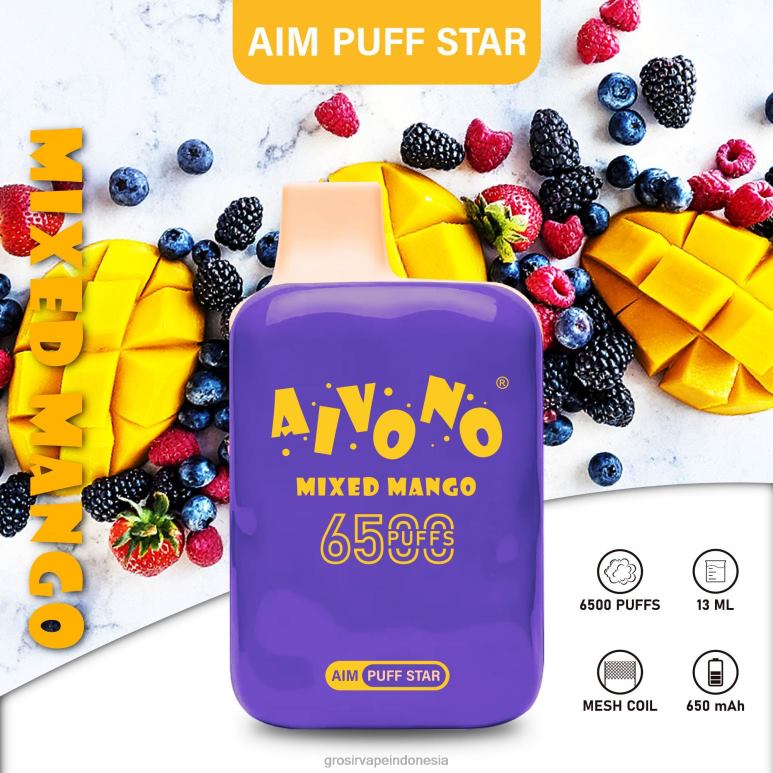 Grosir Vape Pekanbaru FL6F4296 Aivono AIM PUFF STAR 6500 mangga campur