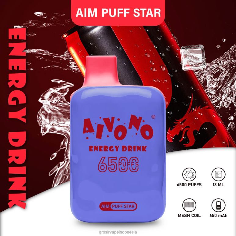 Grosir Vape Store FL6F4293 Aivono AIM PUFF STAR 6500 minuman energi