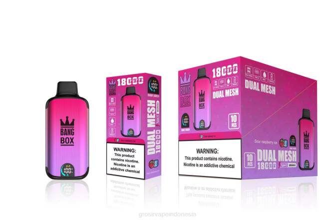 Bang Box 18000 isapan es raspberry asam NHDX98 Vape Indonesia Online