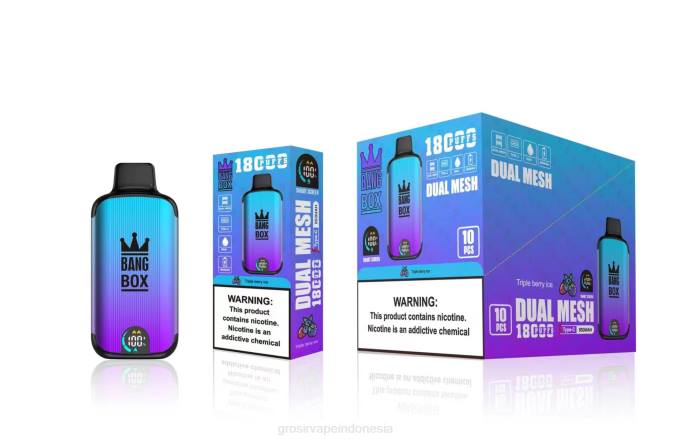 Bang Box 18000 isapan es tiga buah beri NHDX95 Grosir Liquid Vape