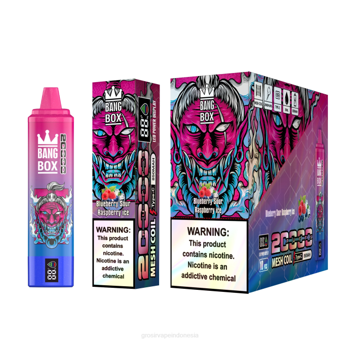 Bang Box 20.000 es raspberry asam blueberry NHDX55 Vape Indonesia Online
