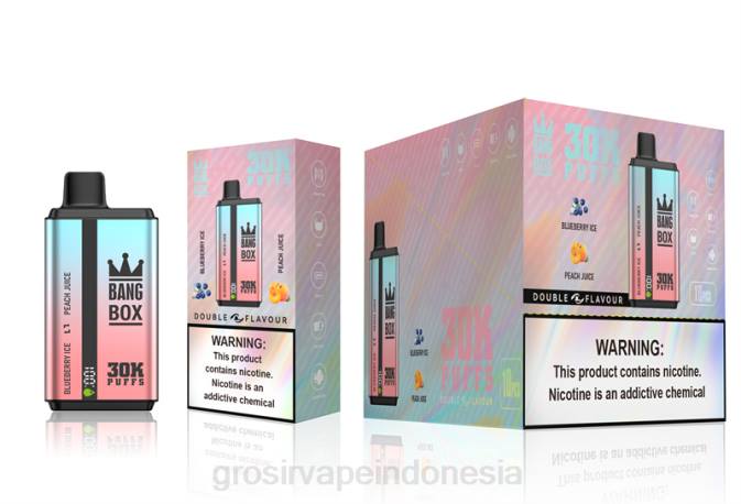 Bang Box 30000 isapan rasa ganda es blueberry & jus persik NHDX63 Grosir Vape Jakarta