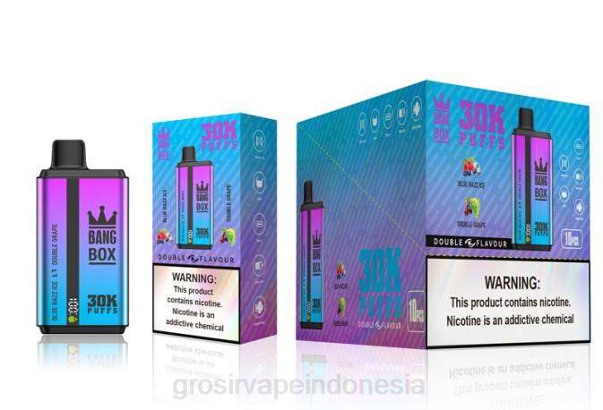 Bang Box 30000 isapan rasa ganda es razz biru & anggur ganda NHDX72 Grosir Vape Medan