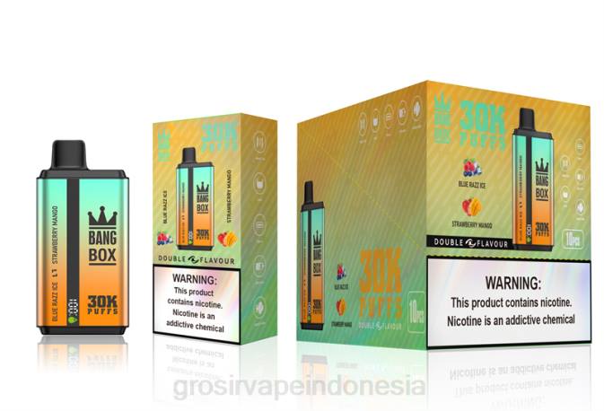 Bang Box 30000 isapan rasa ganda es razz biru & mangga stroberi NHDX73 Grosir Vape Jakarta