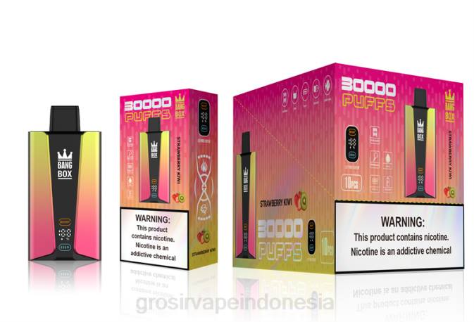Bang Box Layar pintar 30.000 isapan stroberi kiwi NHDX74 Grosir Vape Pekanbaru