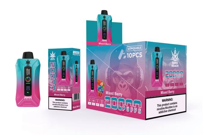 Bang Beach 20.000 isapan vape layar pintar buah beri campur NHDX5 Grosir Vape Jakarta