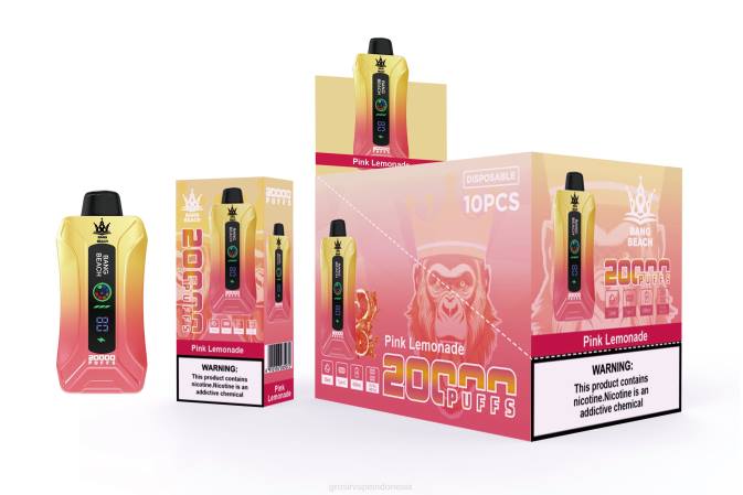 Bang Beach 20.000 isapan vape layar pintar limun merah muda NHDX4 Grosir Vape Medan