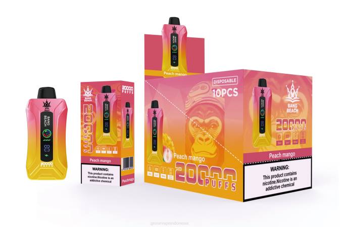 Bang Beach 20.000 isapan vape layar pintar mangga persik NHDX2 Grosir Vape Termurah