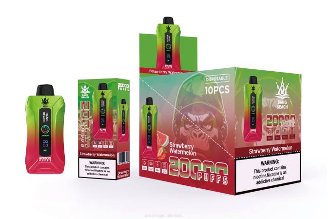 Bang Beach 20.000 isapan vape layar pintar semangka stroberi NHDX3 Grosir Vape Store
