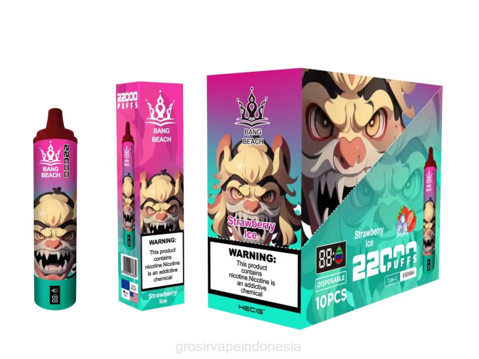Bang Beach Layar pintar 22000 isapan es stroberi NHDX20 Vape Indonesia Online