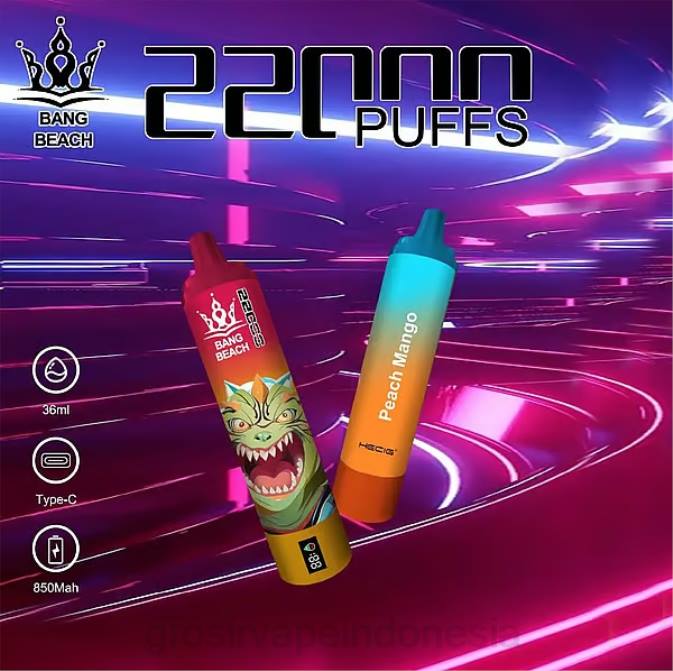 Bang Beach Layar pintar 22000 isapan mangga persik NHDX24 Grosir Vape Medan