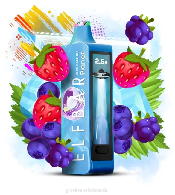 Elf Bar Planet 25000 es razz biru 6TV615 Grosir Vape Jakarta