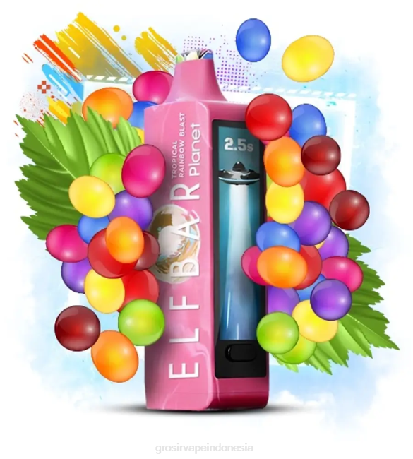 Elf Bar Planet 25000 ledakan pelangi tropis 6TV629 Vape Indonesia Bandung