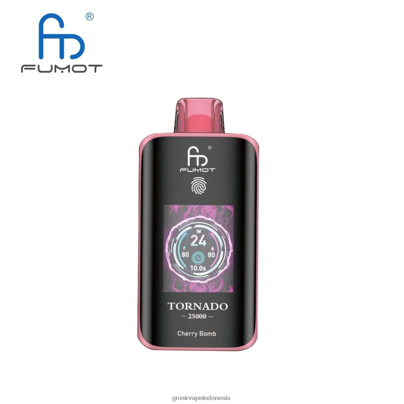 Fumot Tornado 25000 vape sekali pakai bom ceri F24B64 Grosir Vape Medan