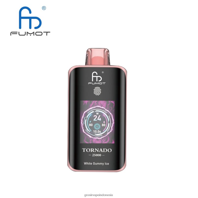Fumot Tornado 25000 vape sekali pakai es bergetah putih F24B614 Grosir Vape Medan