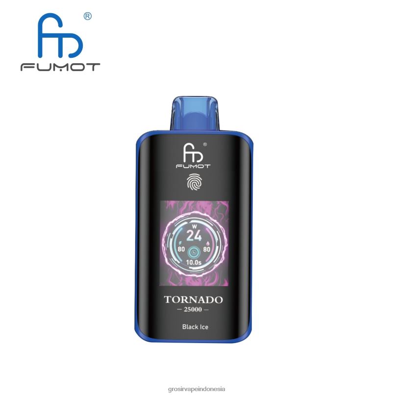 Fumot Tornado 25000 vape sekali pakai es hitam F24B62 Grosir Vape Termurah