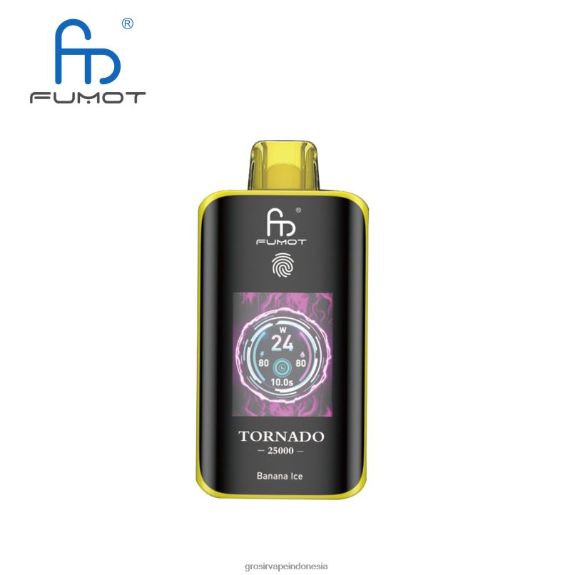 Fumot Tornado 25000 vape sekali pakai es pisang F24B61 Grosir Vape Indonesia