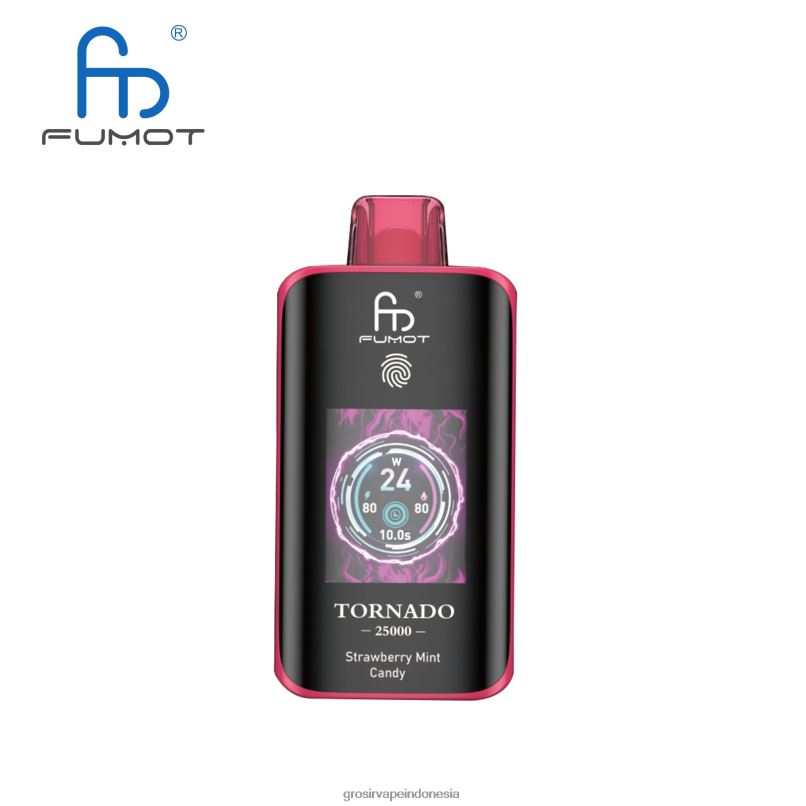 Fumot Tornado 25000 vape sekali pakai permen stroberi mint F24B615 Grosir Vape Jakarta