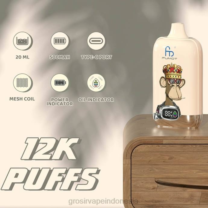 grosir vape medan | 0LVV4 sekali pakai Fumot Tornado Digital Box 12000