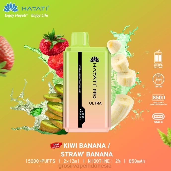 grosir liquid vape | 0LVV227 pisang kiwi/pisang stroberi Hayati Pro Ultra