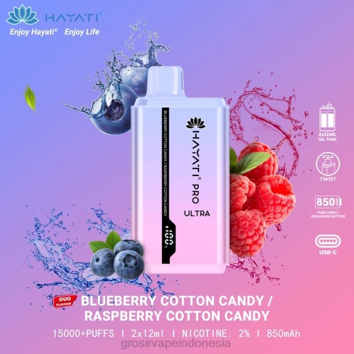 grosir vape jakarta | 0LVV225 permen kapas blueberry/permen kapas raspberry Hayati Pro Ultra