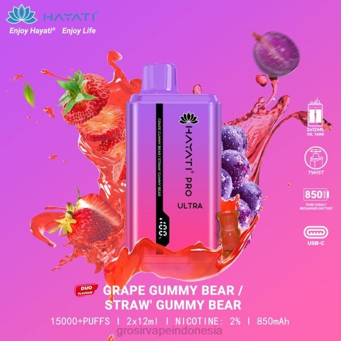 grosir vape pekanbaru | 0LVV226 beruang bergetah anggur/beruang bergetah stroberi Hayati Pro Ultra