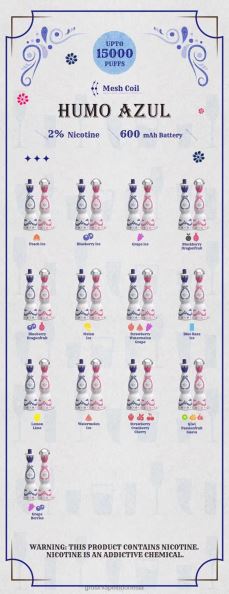 Grosir Vape Medan J22J294 Humo Azul 15.000 isapan 2% sekali pakai