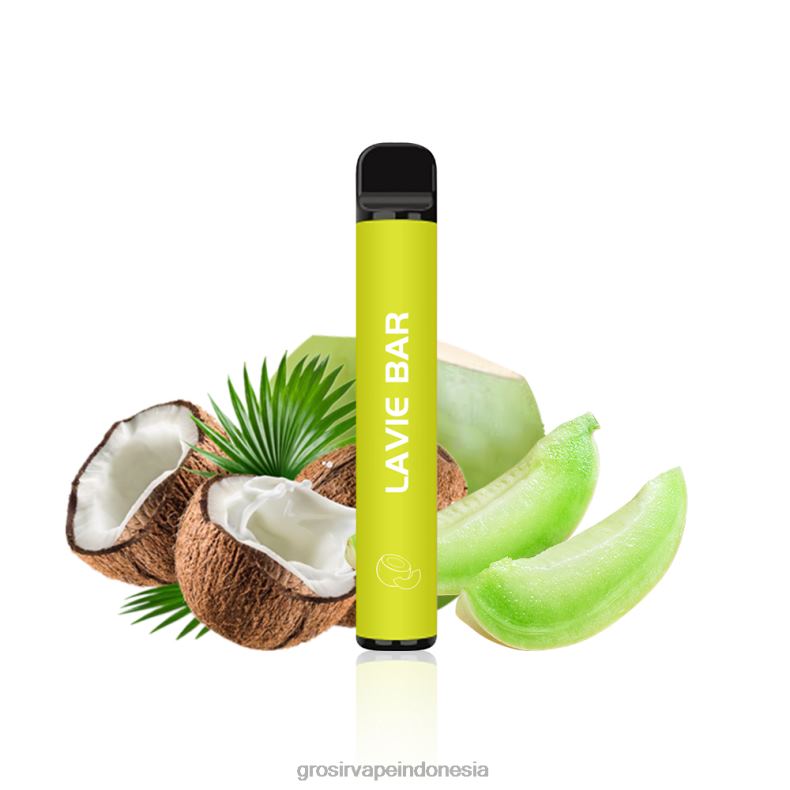Grosir Vape Medan 228H8324 LAVIE BAR 2% versi 800 isapan melon kelapa