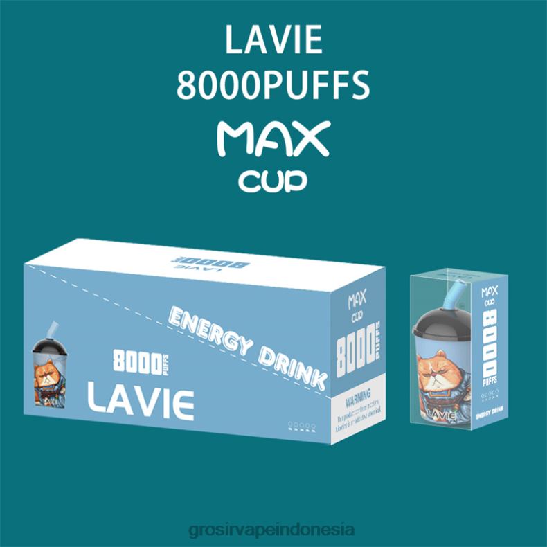 Vape Indonesia Bandung 228H8259 LAVIE Max Cup 8000 isapan minuman energi