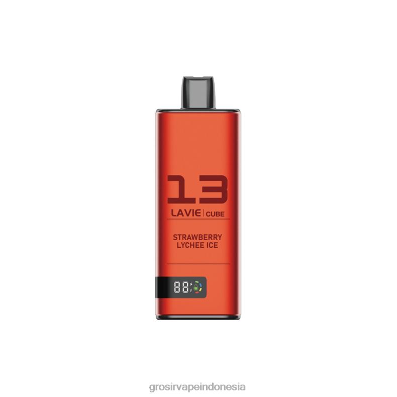 Grosir Liquid Vape 228H847 LAVIE Cube 20.000 isapan es leci stroberi
