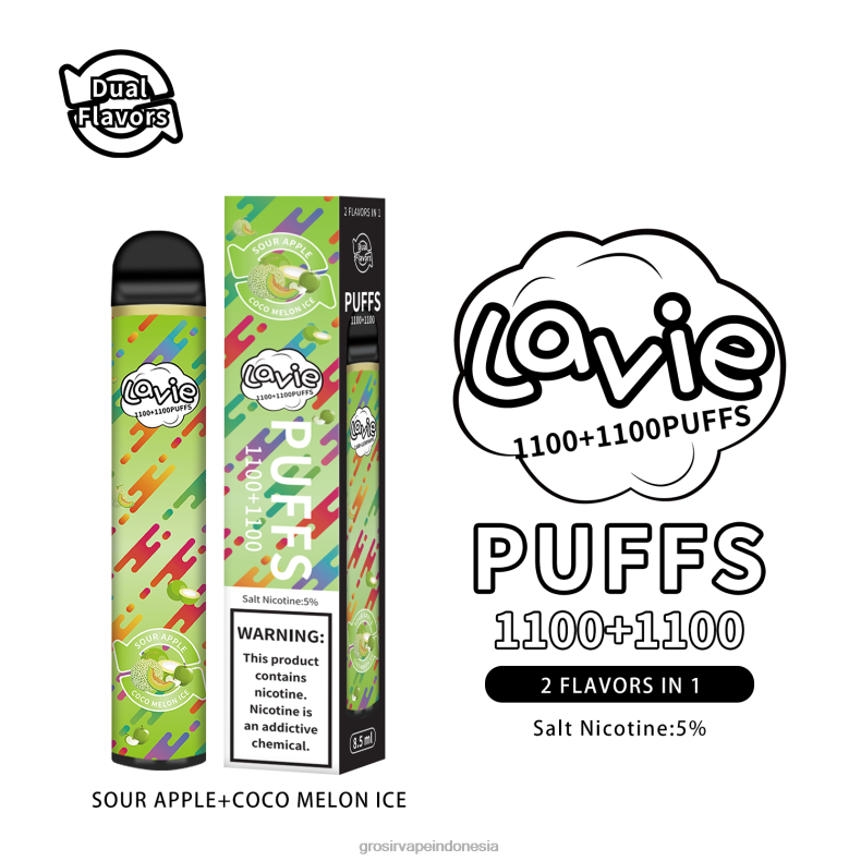 Grosir Liquid Vape 228H8297 LAVIE BAR Switch 2200 isapan es apel asam/coco melon