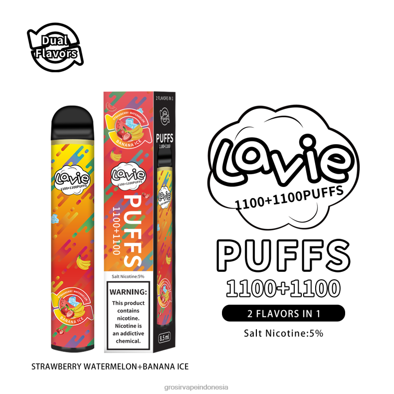 Grosir Vape Jakarta 228H8295 LAVIE BAR Switch 2200 isapan es semangka/pisang stroberi