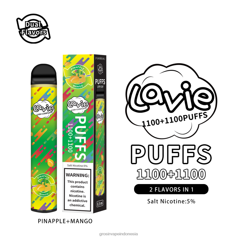 Grosir Vape Pekanbaru 228H8296 LAVIE BAR Switch 2200 isapan nanas/mangga