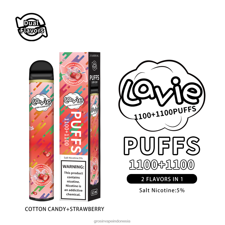 Grosir Vape Store 228H8293 LAVIE BAR Switch 2200 isapan permen kapas/stroberi