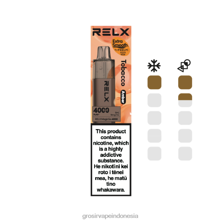 Grosir Vape Jakarta F6DFT5 RELX MagicGo 4000 vape sekali pakai tembakau (kuning)