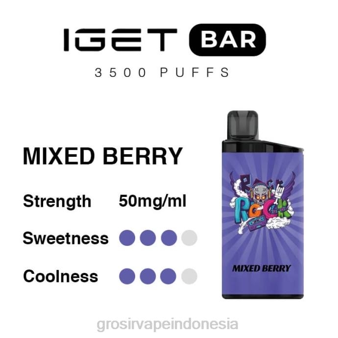 grosir vape medan | 0LVV94 buah beri campur IGET BAR 3500 5% nikotin
